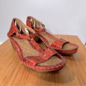 Ariat Women's Shalimar T-Strap Leather Sandals, Size 10, Red Brown